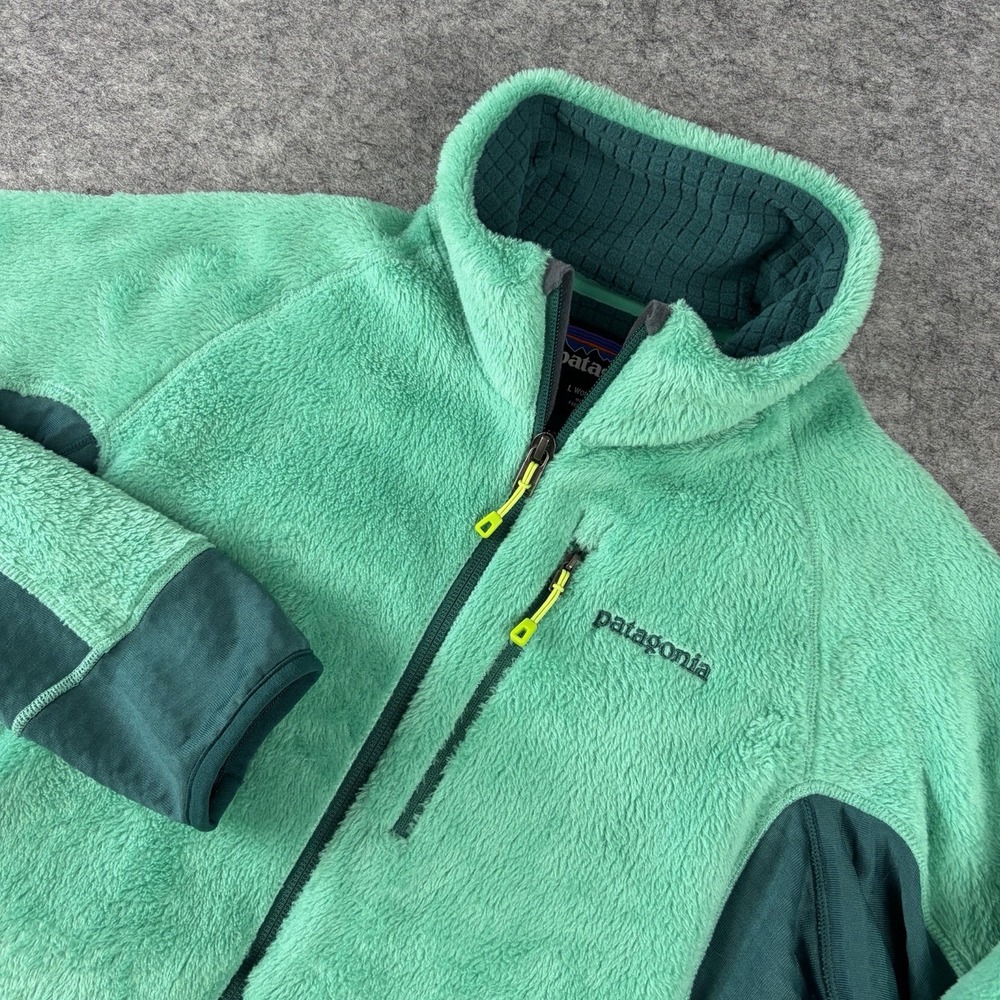 Patagonia R2 Fleece Jacket Women's Large Ultramarine Aqua Stone Green